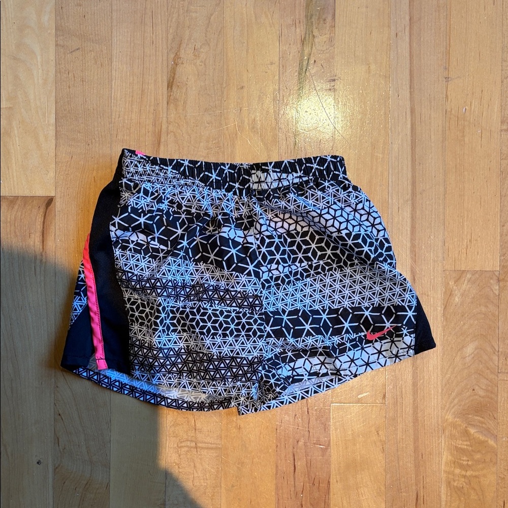 Nike Kids Black and Pink Geometric Shorts